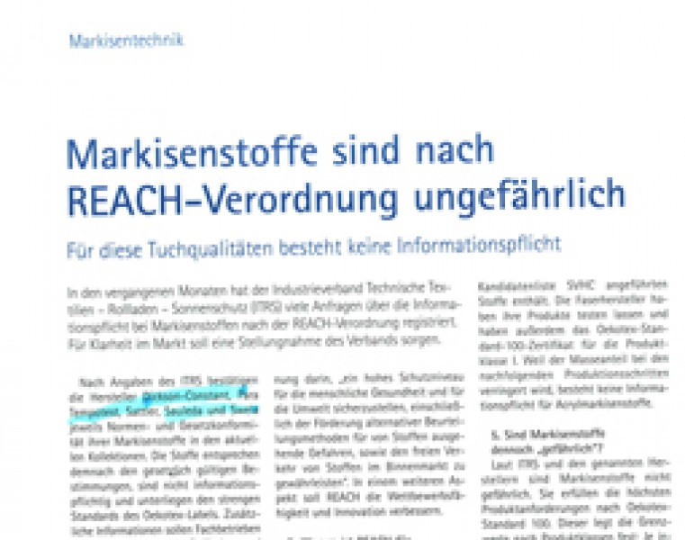 La revista alemana hace publico el comunicado de los principales fabricantes de lonas